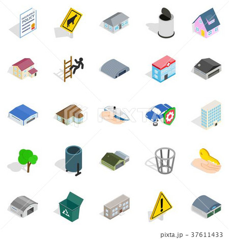 City administration icons set, isometric style 37611433
