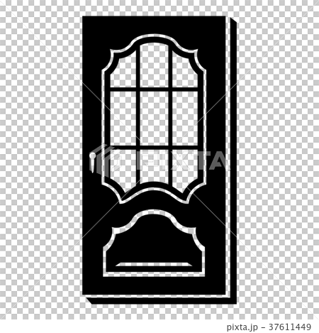 Door with glass icon, simple style 37611449