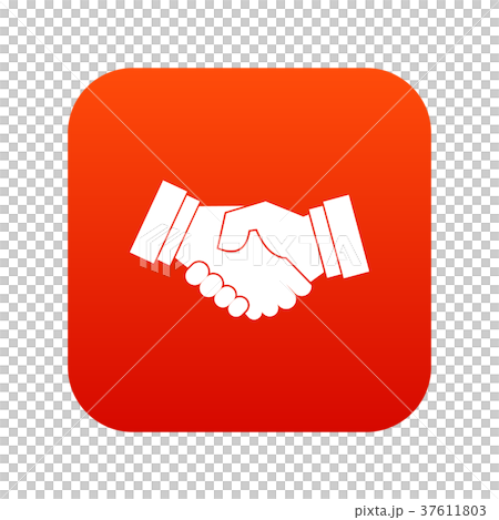 Handshake icon digital red Handshake icon digital red 37611803
