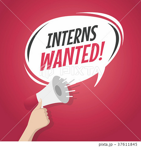 Megaphone Hand with text text Interns Wanted Megaphone Hand with text text Interns Wanted 37611845