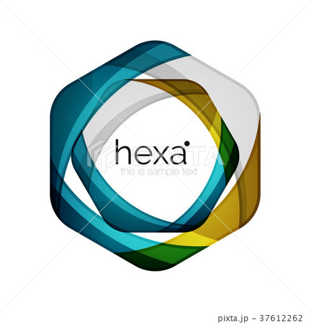 Clean professional business hexagon emblem 37612262