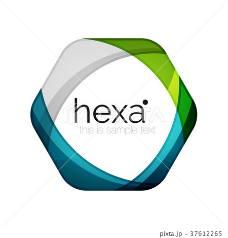 Clean professional business hexagon emblem 37612265
