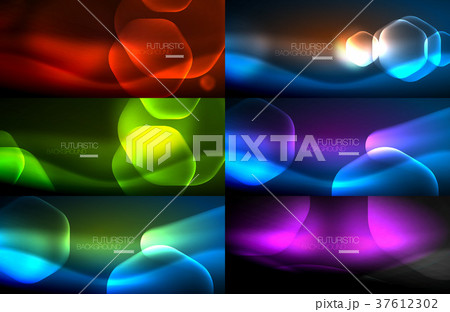 Set of abstract backgrounds - geometric neon Set of abstract backgrounds - geometric neon 37612302
