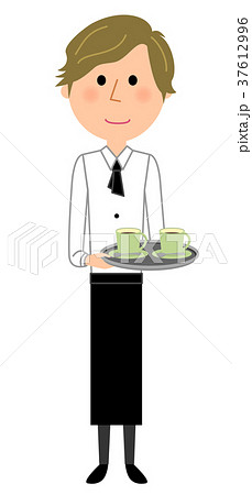 カフェ　スタッフ　店員　運ぶ 37612996