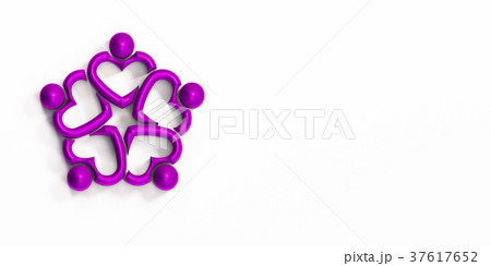 Lovely People Reunion Purple Color. 3D Render 37617652