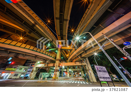 箱崎ジャンクション　夜景　超広角撮影 37621087