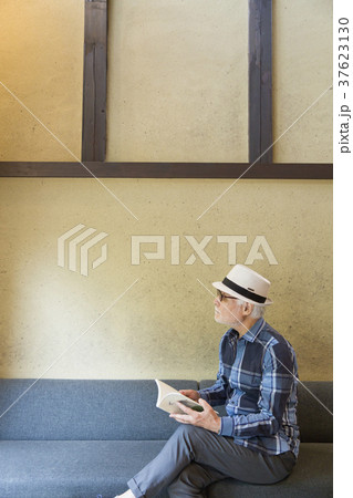読書するシニア男性 読書するシニア男性 37623130