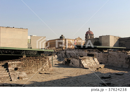 アステカ帝国の遺跡 テンプロ マヨール 世界遺産 メキシコシティ メキシコの写真素材