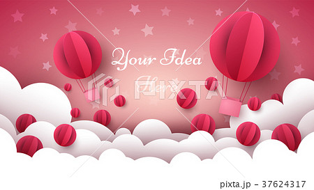 Valentine s Day illustration. Air balloon, heart Valentine s Day illustration. Air balloon, heart 37624317