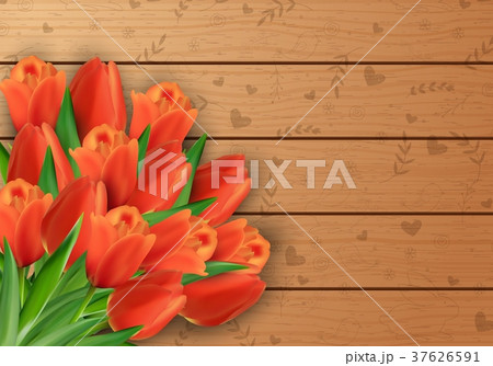 Tulips flowers on a wooden background Tulips flowers on a wooden background 37626591