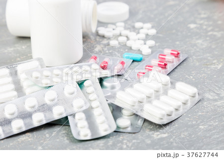 Pills. Medicine Pills in blister pack. Tablets and 37627744