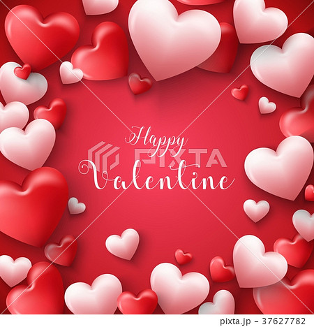 Happy valentines day frame background with hearts Happy valentines day frame background with hearts 37627782