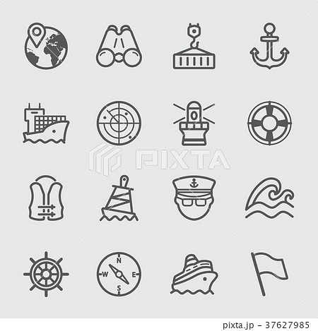 Port marine line icon 37627985