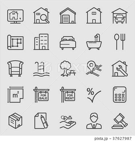 Real estate line icon 37627987
