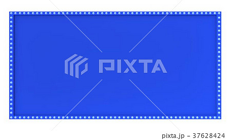 Blue Marquee light board sign retro on white backg Blue Marquee light board sign retro on white backg 37628424