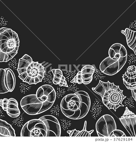 Vintage seafood frame vector illustration. 37629184