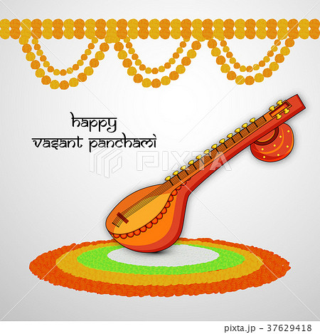 illustration of indian festival Vasant Panchami illustration of indian festival Vasant Panchami 37629418