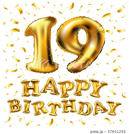 19 Years Anniversary Happy Birthday Joy Stock Illustration