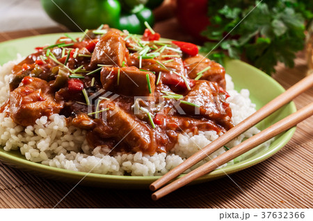 Chicken in sweet and sour sauce Chicken in sweet and sour sauce 37632366
