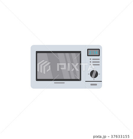 Flat style front view picture of microwave oven 37633155