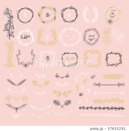 Big set of floral graphic design elements Big set of floral graphic design elements 37633291