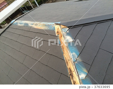 台風による屋根材が飛散 37633695