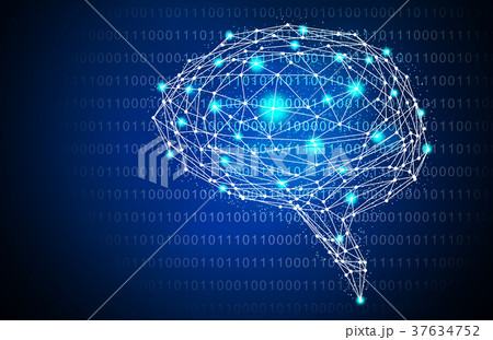 イラスト素材 脳と人工知能ブルー Aiのイラスト素材