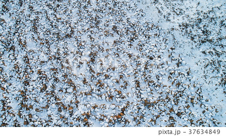 stones shot from a drone . background winter 37634849