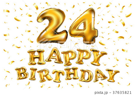 24 years happy birthday vector balloon gold 24 years happy birthday vector balloon gold 37635821