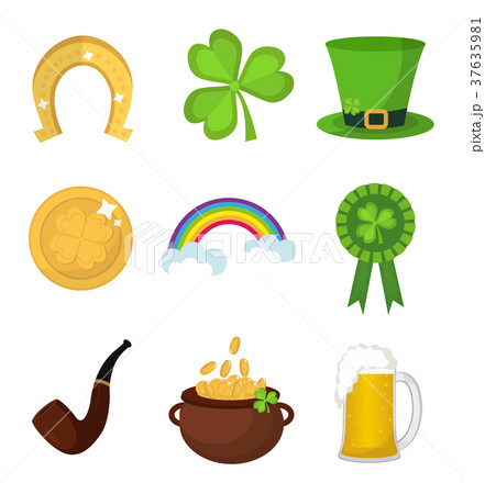 St. Patricks Day icon set design element 37635981