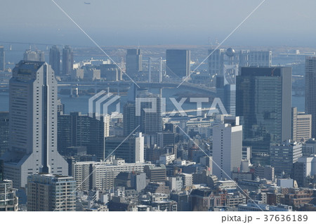 日本の東京都市景観「臨海副都心などを望む」=都内4年ぶり大雪一夜明け・2018年1月23日撮影 日本の東京都市景観「臨海副都心などを望む」=都内4年ぶり大雪一夜明け・2018年1月23日撮影 37636189
