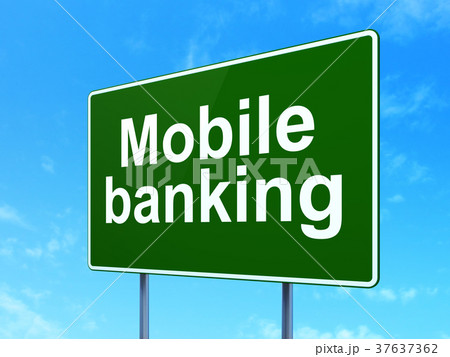 Banking concept: Mobile Banking on road sign 37637362
