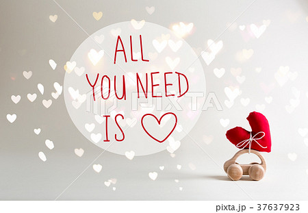 All You Need Is Love message with toy car carrying 37637923