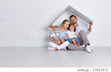 concept housing a young family. mother father and children in  n 37637972