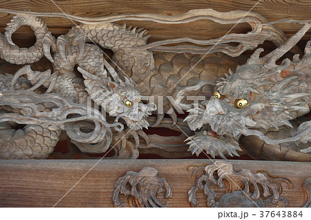須磨寺 木彫り 竜の装飾の写真素材 [37643884] - PIXTA