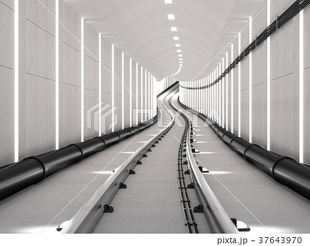 Subway tunnel with light track Subway tunnel with light track 37643970