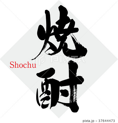 焼酎 Shochu 筆文字 手書き のイラスト素材