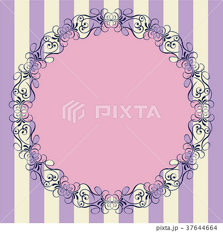 バロック調のビンテージオーナメント｜カラー・ボーダー・円形｜Vintage ornament 37644664