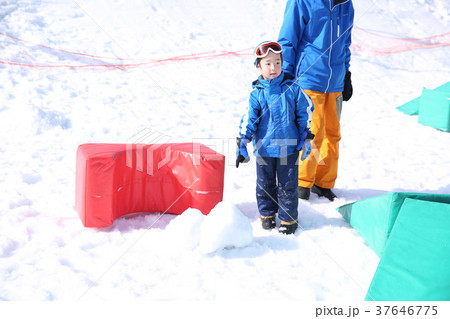 スキーを楽しむ子ども スキーを楽しむ子ども 37646775