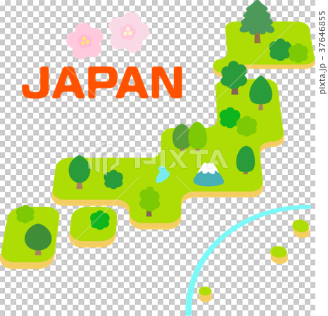 日本列島のデフォルメイラスト 37646855