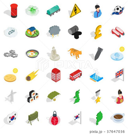 History country icons set, isometric style History country icons set, isometric style 37647036