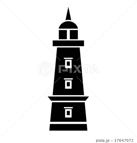Sea beacon icon, simple style 37647072