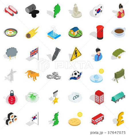 Culture icons set, isometric style Culture icons set, isometric style 37647075