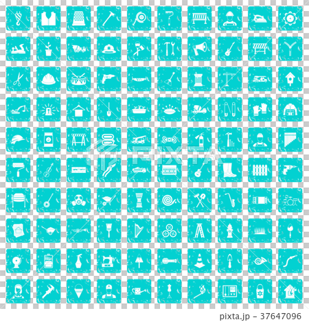 100 tools icons set grunge blue 100 tools icons set grunge blue 37647096