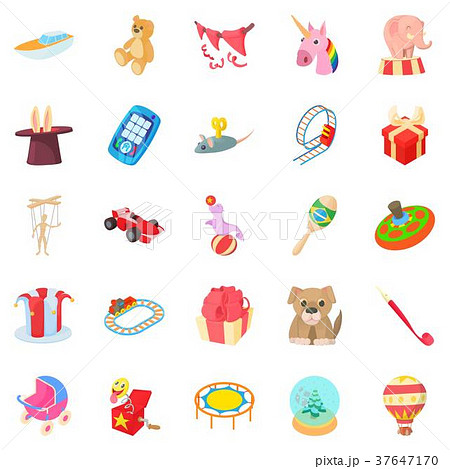 Sander icons set, cartoon style 37647170