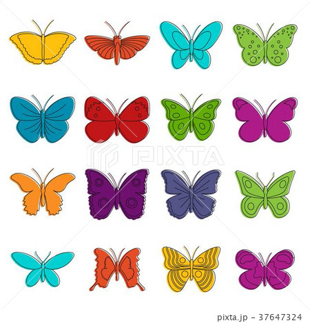 Butterfly icons doodle set 37647324