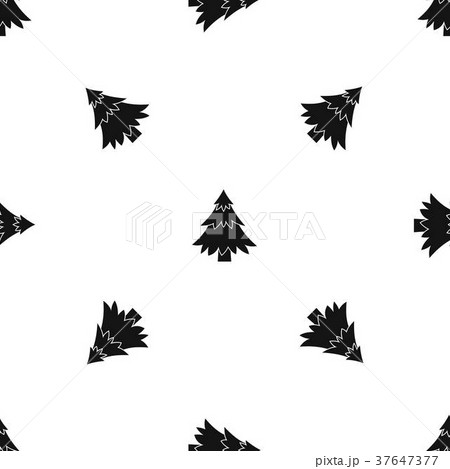 Coniferous tree pattern seamless black 37647377
