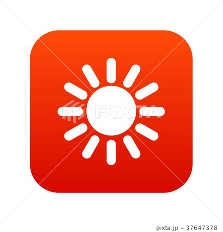 Sun icon digital red 37647378