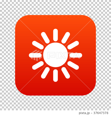 Sun icon digital red 37647378