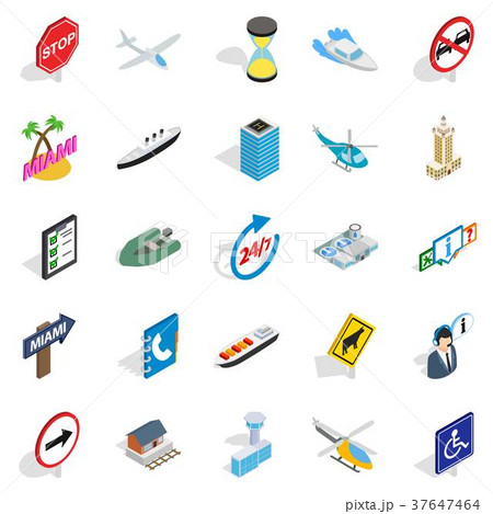 Expensive transport icons set, isometric style 37647464